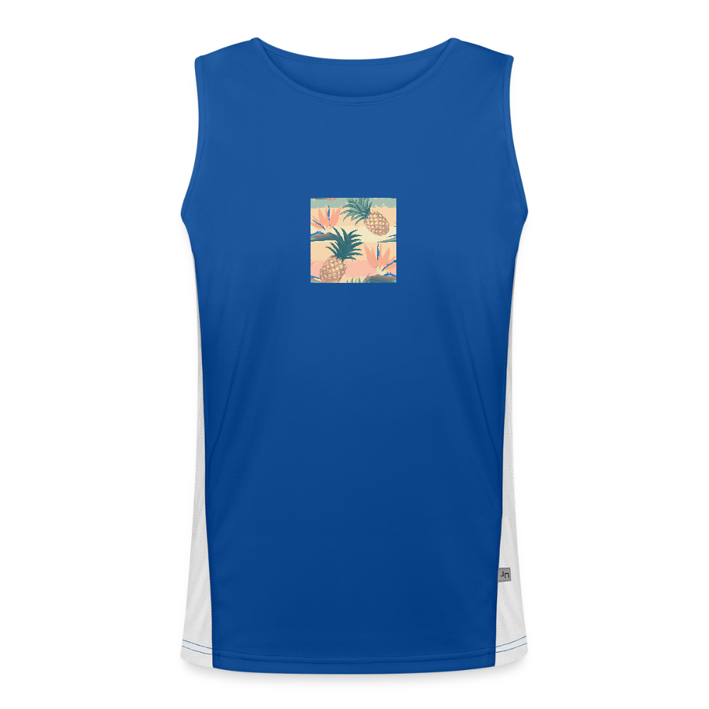 Functionele contrasterende tanktop voor mannen - royal/wit