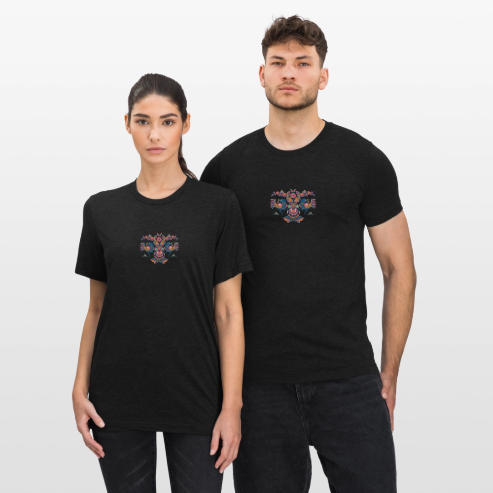 Unisex tri-blend T-shirt van Bella + Canvas - zwart gemêleerd