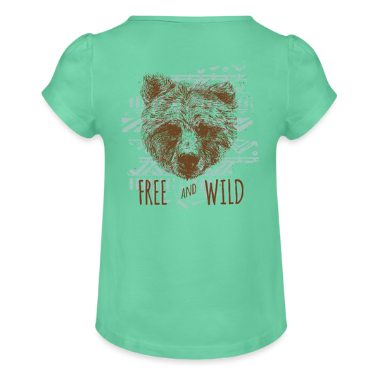 Meisjes-T-shirt met plooien - mintgroen
