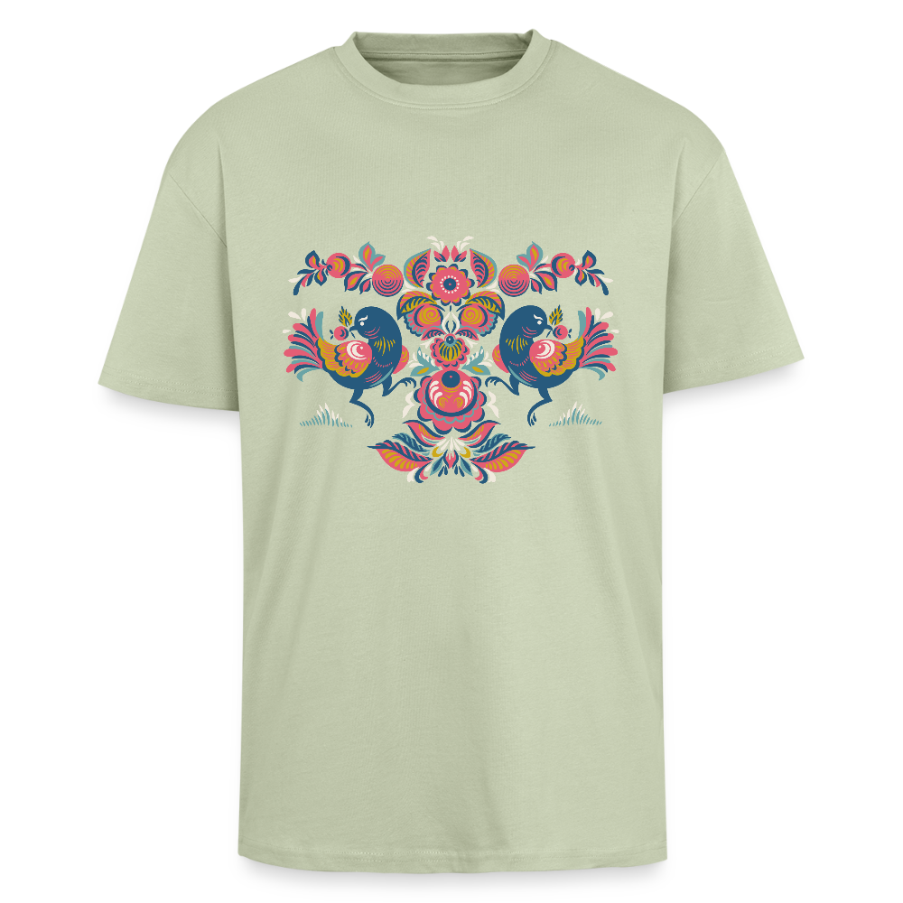 Dik oversized T-shirt - licht saliegroen 