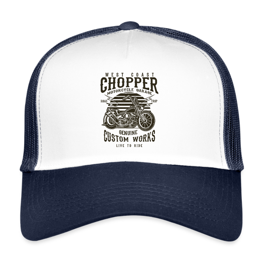 Trucker Cap - wit/navy