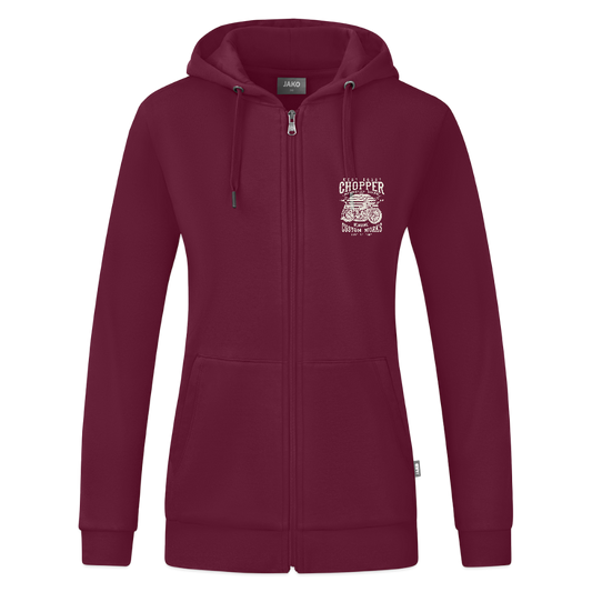 JAKO Vrouwen ziphoodie Organic - wijnrood