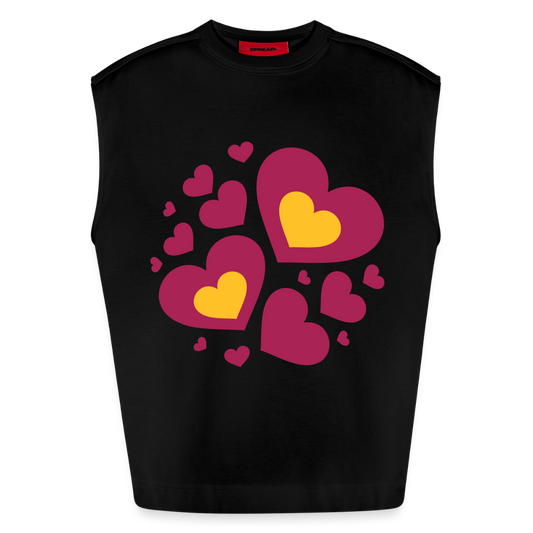 Heavyweight oversized organic tanktop made in EU Vrouwen - SOLID BLACK