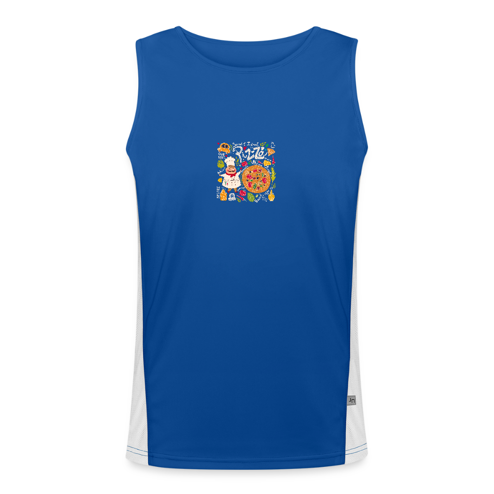 Functionele contrasterende tanktop voor mannen - royal/wit