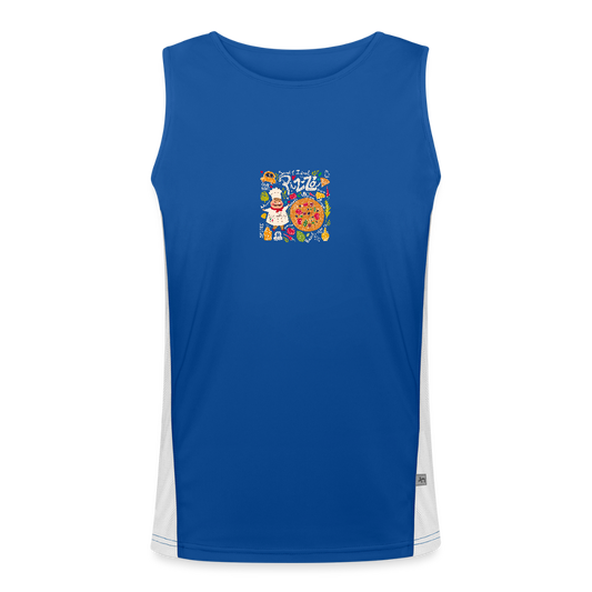 Functionele contrasterende tanktop voor mannen - royal/wit