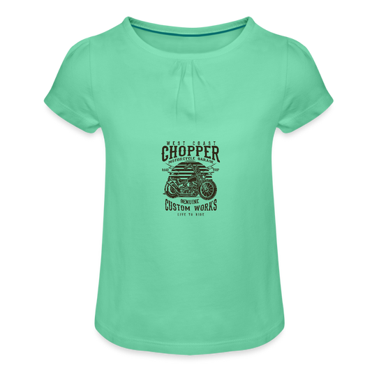 Meisjes-T-shirt met plooien - mintgroen