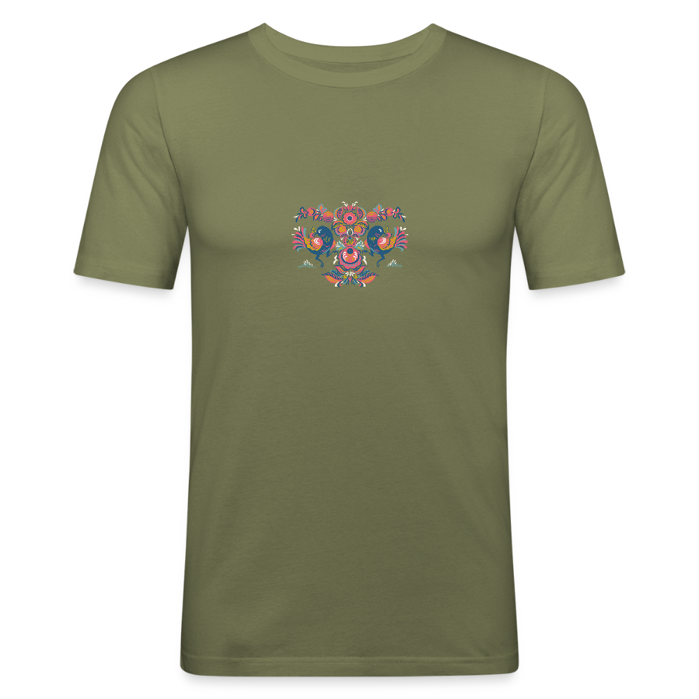 Mannen slim fit T-shirt - kakigroen