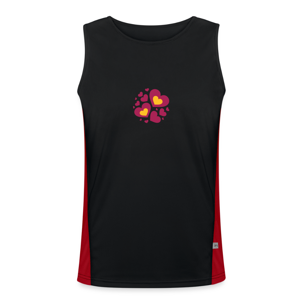Functionele contrasterende tanktop voor mannen - zwart/rood