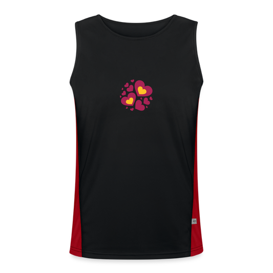 Functionele contrasterende tanktop voor mannen - zwart/rood