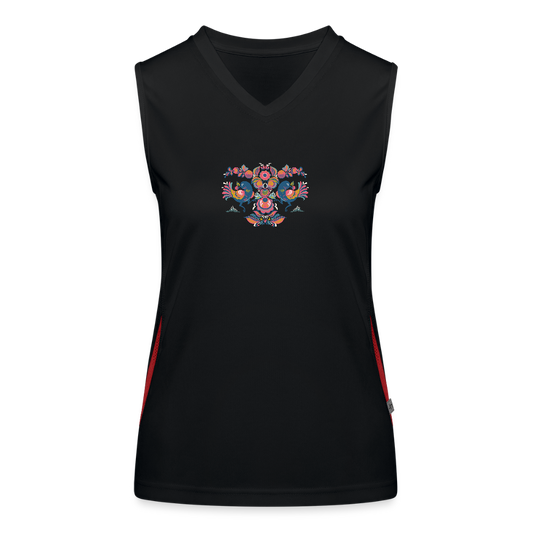 Functionele contrasterende tanktop voor vrouwen - zwart/rood