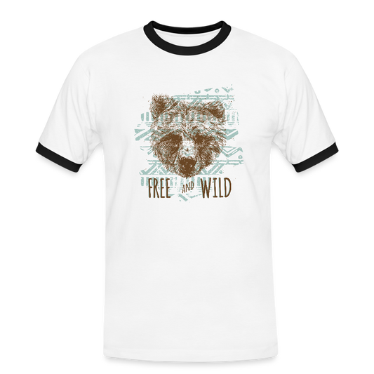 Mannen contrastshirt - wit/zwart