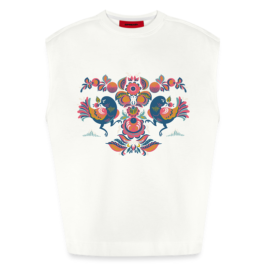 Heavyweight oversized organic tanktop made in EU Vrouwen - OFF WHITE