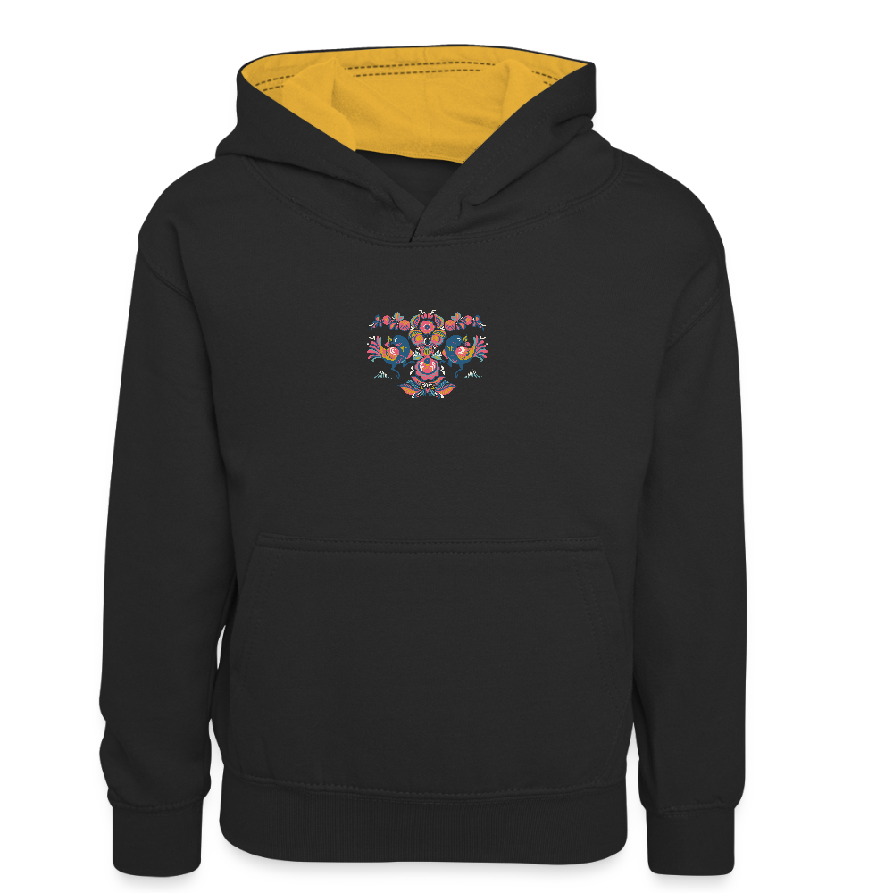 Teenager contrast-hoodie - zwart/goud