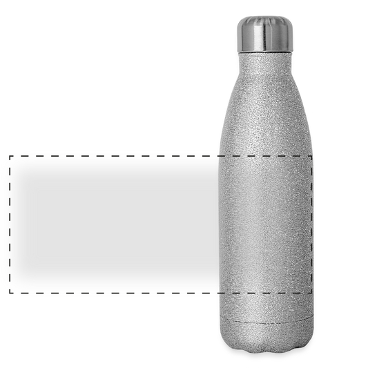 Roestvrijstalen glitter-thermosfles - silver glitter