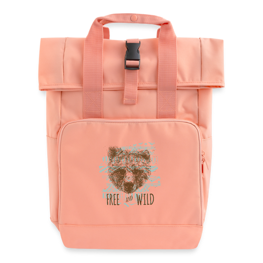 Rolltop rugzak met twee hengsels - chintzroze