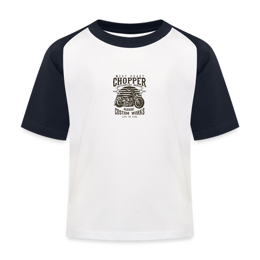 Kinderen baseball T-shirt - wit/navy
