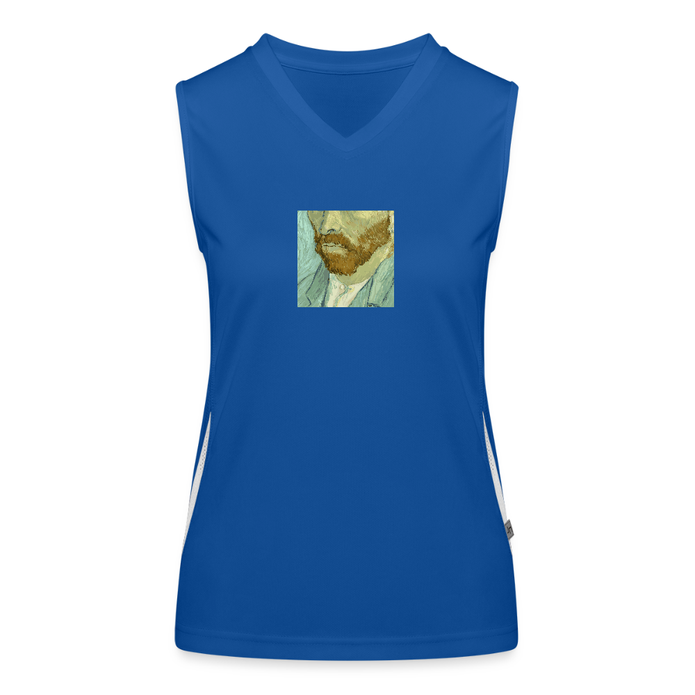 Functionele contrasterende tanktop voor vrouwen - royal/wit