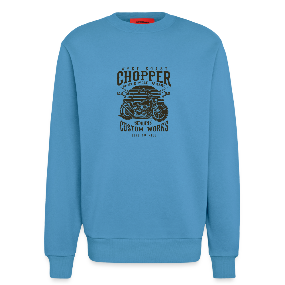 Organic relaxed crewneck made in EU -  Sol Blue