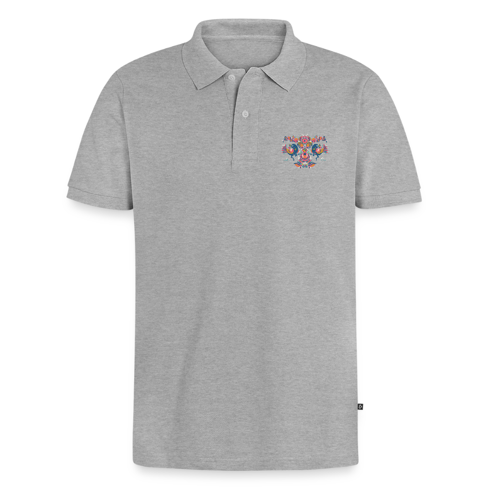 Mannen Premium Bio Poloshirt - grijs gemêleerd