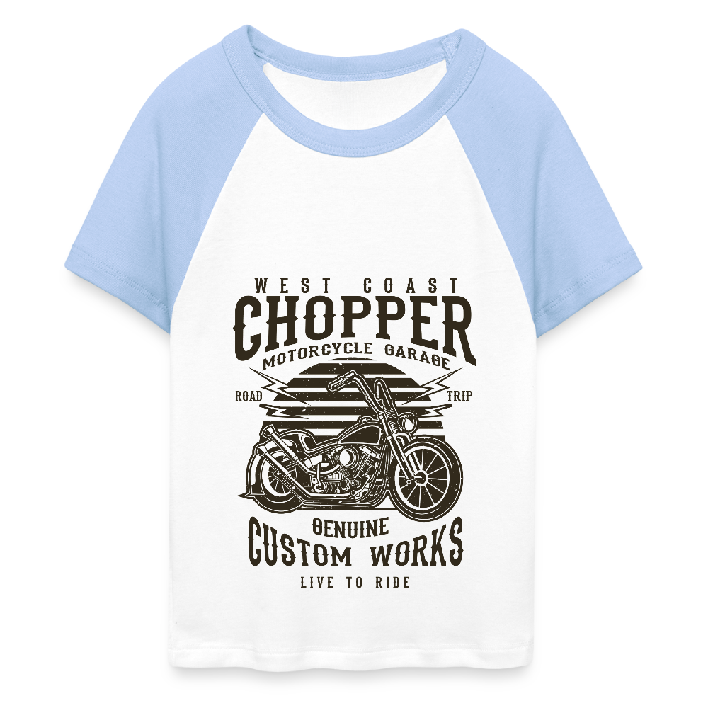 Vrouwen cropped Baby Tee - wit/lichtblauw