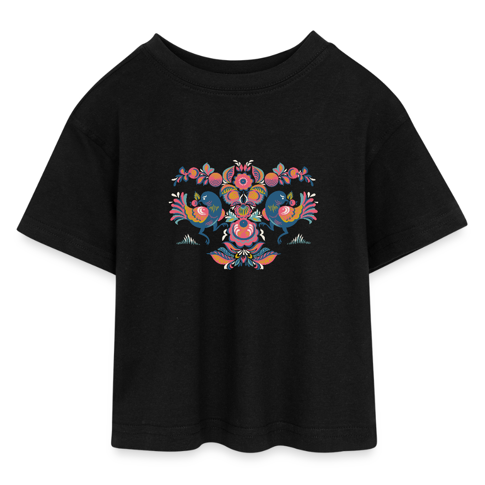 Tieners cropped jersey T-shirt - zwart