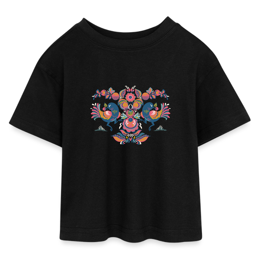 Tieners cropped jersey T-shirt - zwart