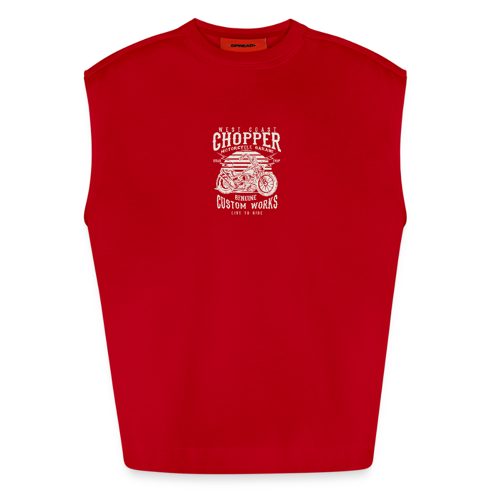 Heavyweight oversized organic tanktop made in EU Unisex - rood