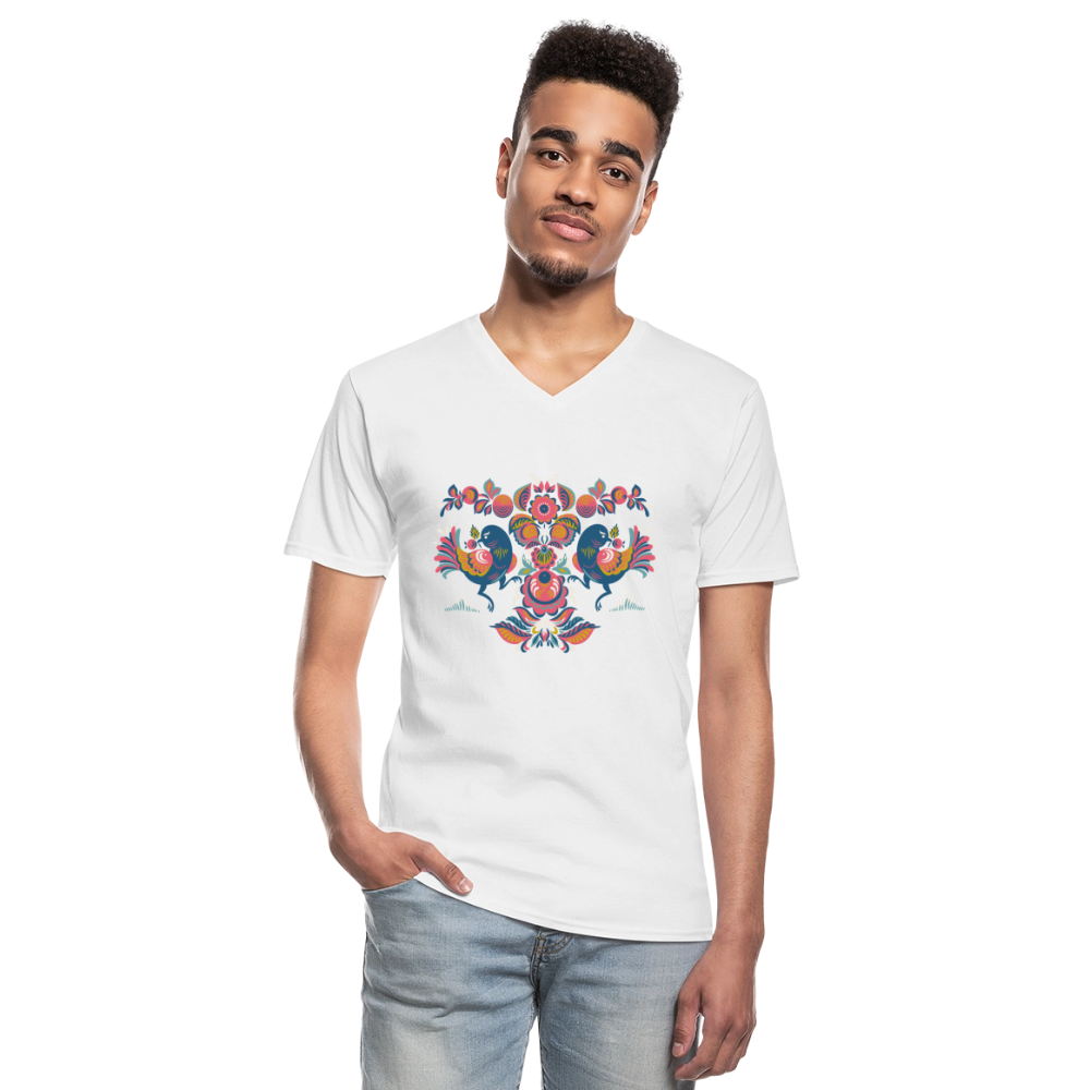 Klassiek mannen T-shirt met V-hals - wit