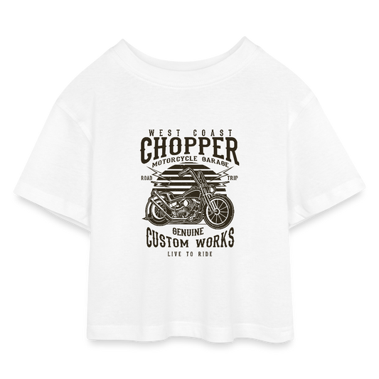 Kinderen cropped jersey T-shirt - wit