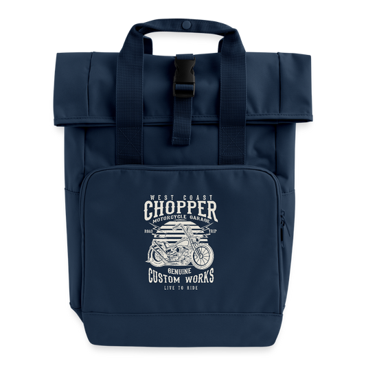 Rolltop rugzak met twee hengsels - navy