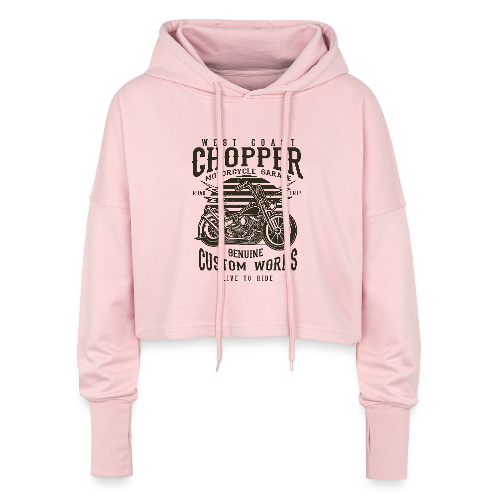 Cropped vrouwen hoodie - light roze