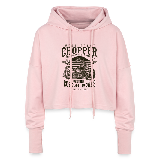 Cropped vrouwen hoodie - light roze