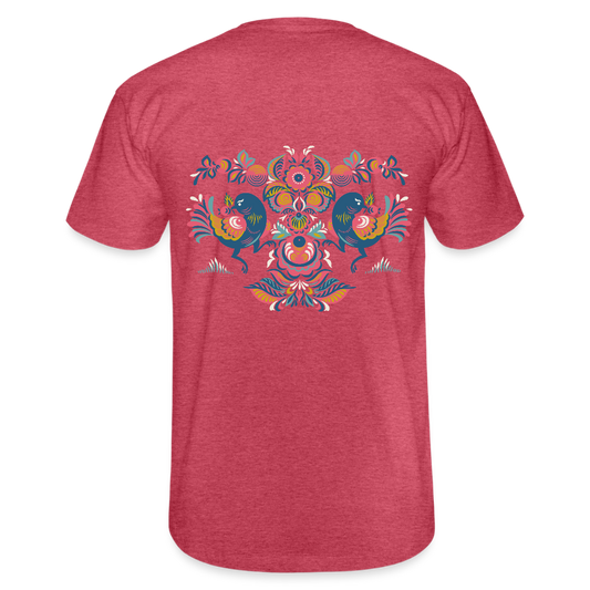 Mannen T-shirt van Fruit of the Loom - rood gemêleerd