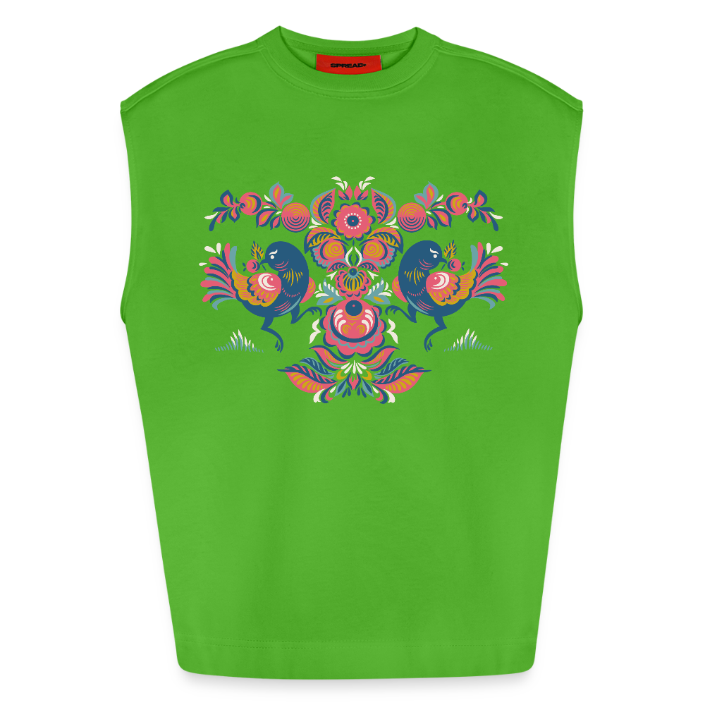 Heavyweight oversized organic tanktop made in EU mannen - Apple Neon