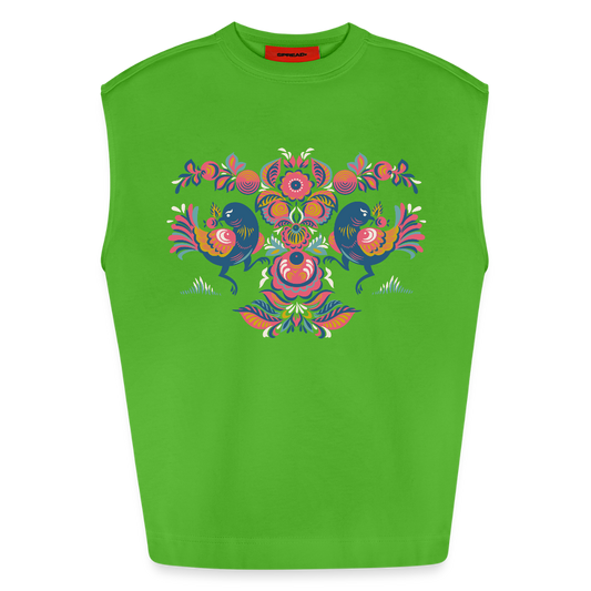 Heavyweight oversized organic tanktop made in EU mannen - Apple Neon