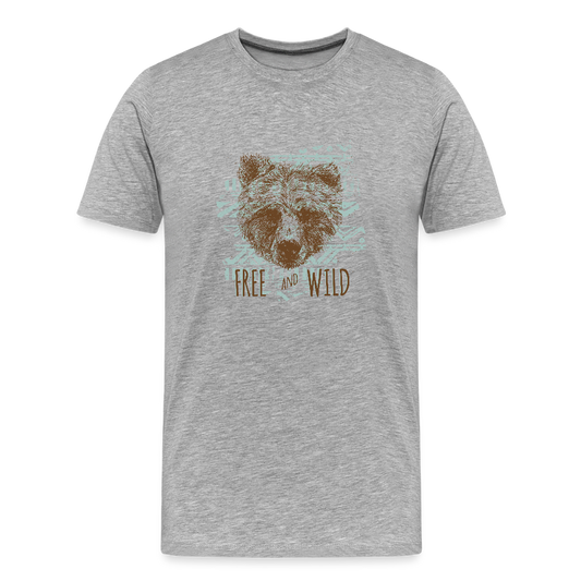Mannen premium biologisch T-shirt - grijs gemêleerd