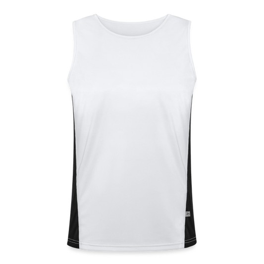 Functionele contrasterende tanktop voor mannen - wit/zwart