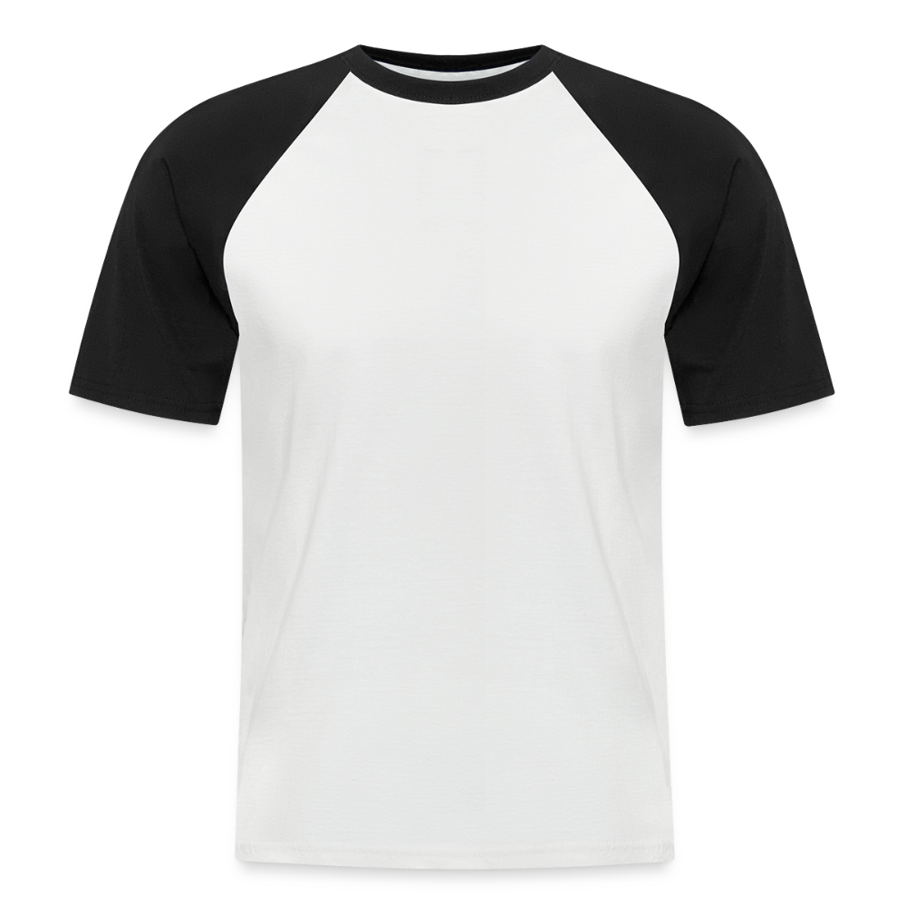 Mannen baseballshirt korte mouw - wit/zwart