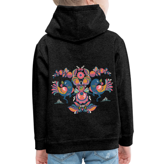 Kinderen trui Premium met capuchon - houtskool