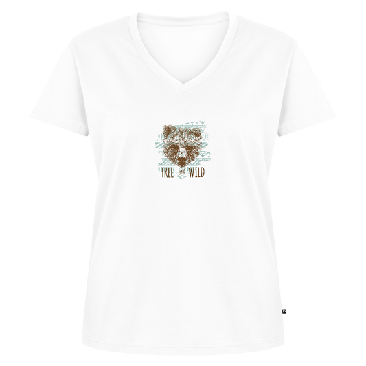Vrouwen bio T-shirt met V-hals van Stanley & Stella - wit