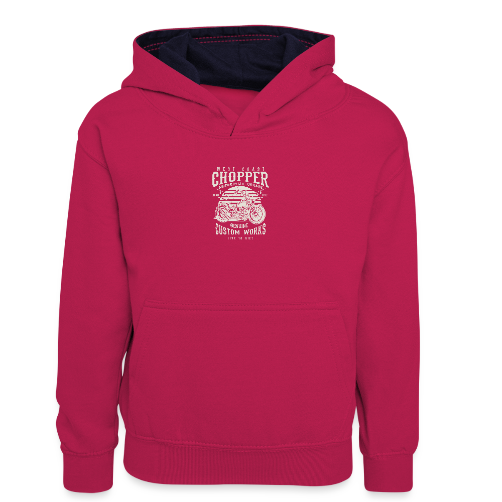 Teenager contrast-hoodie - roze/navy