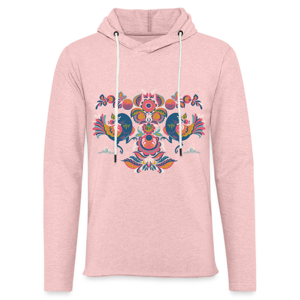 Lichte hoodie unisex - roze-crème gemêleerd