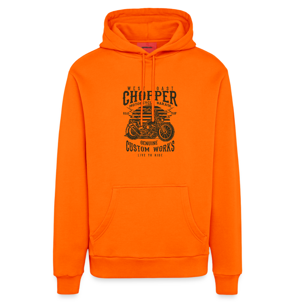 Organic relaxed hoodie made in EU - SUNSET ORANGE