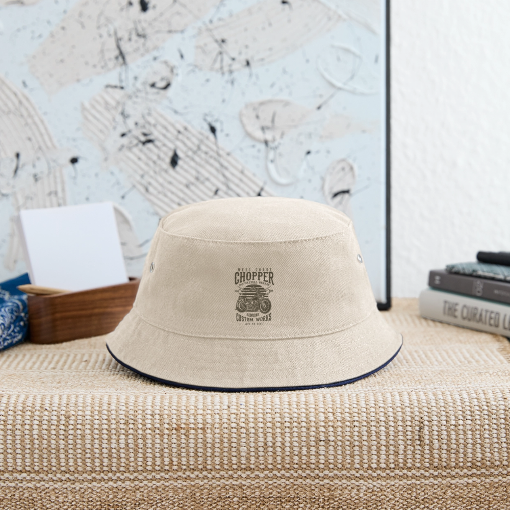 Kinder bucket hat - natuur/navy