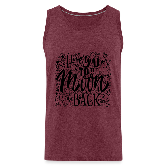 Mannen Premium tank top - bordeaux gemêleerd