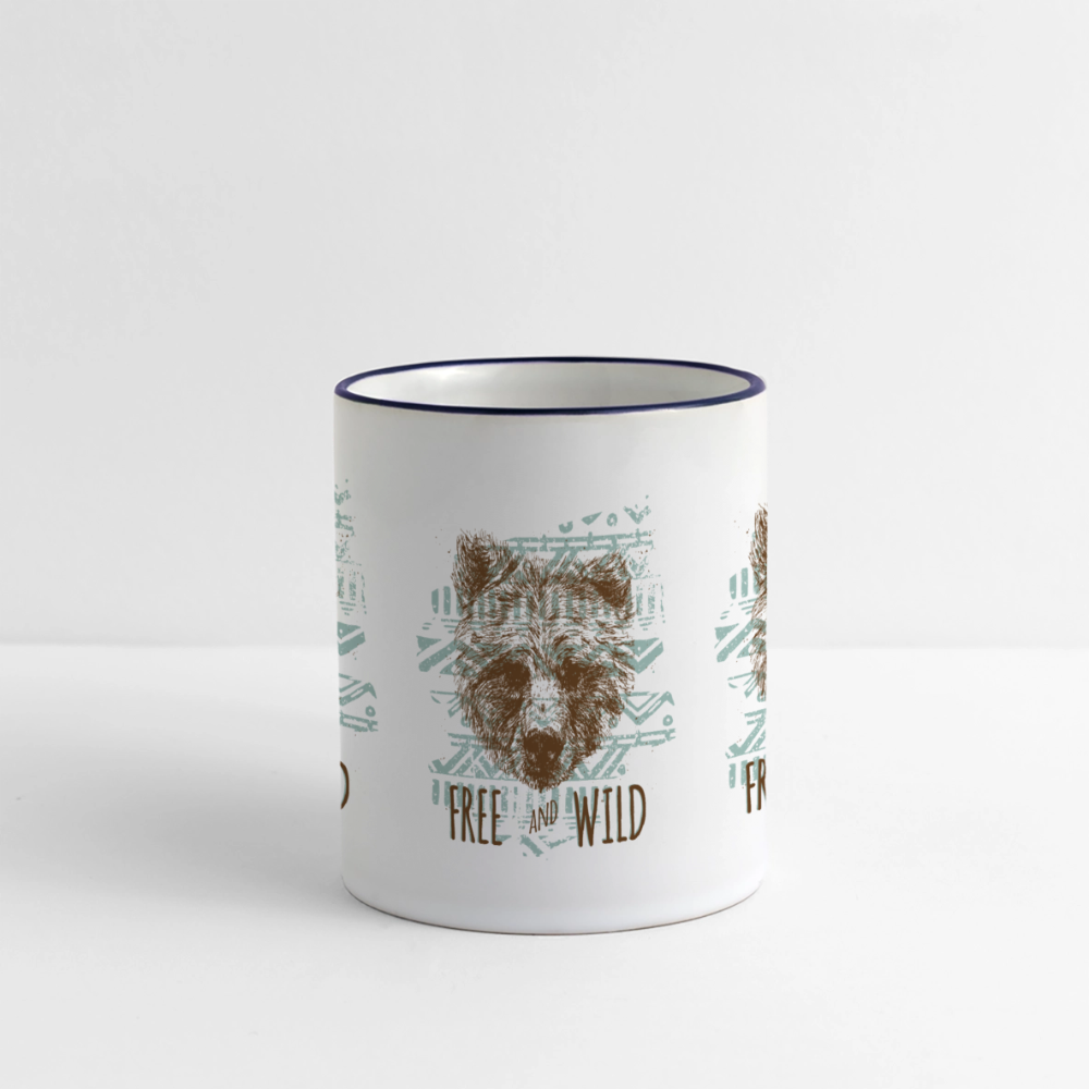 Panoramamok - wit/kobalt blauw