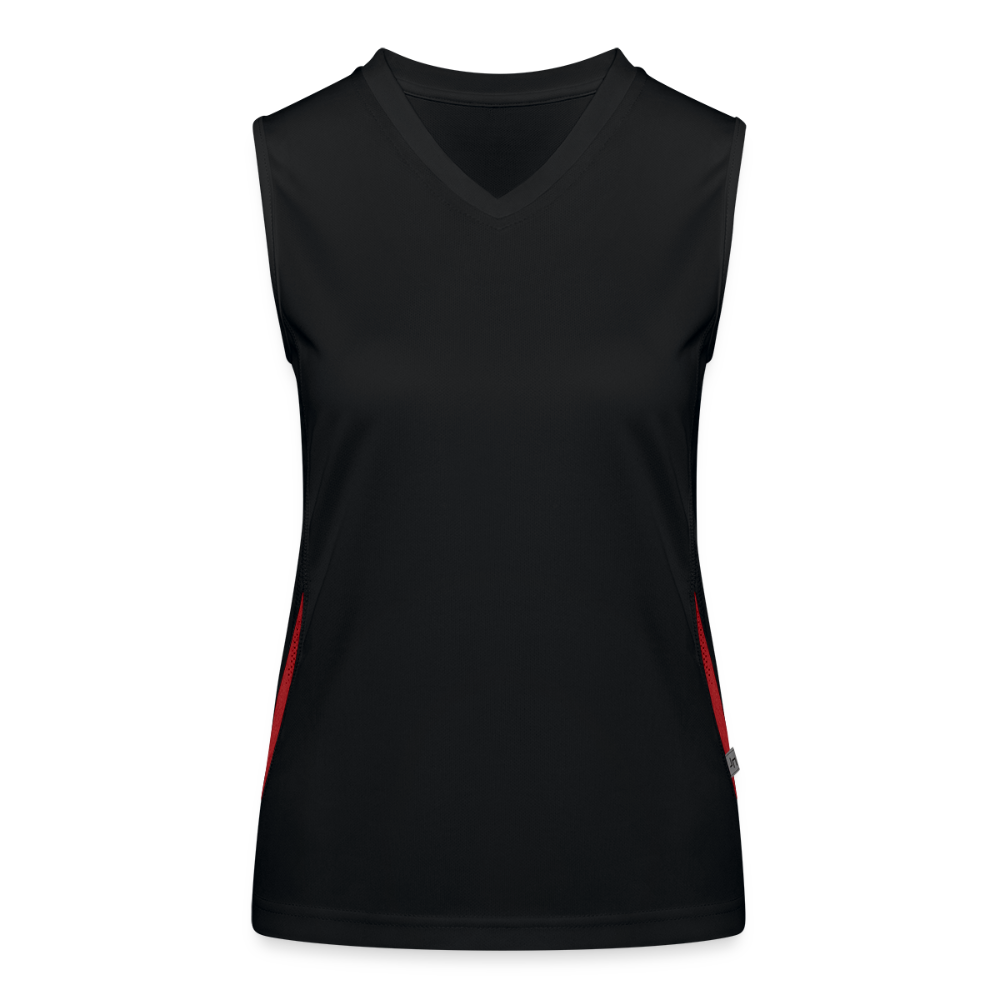 Functionele contrasterende tanktop voor vrouwen - zwart/rood