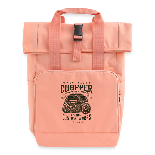 Rolltop rugzak met twee hengsels - chintzroze