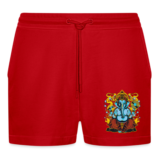 Organic relaxed cropped shorts made in EU - rood