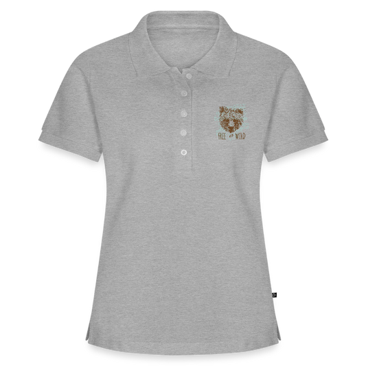 Vrouwen Premium Bio Poloshirt - grijs gemêleerd